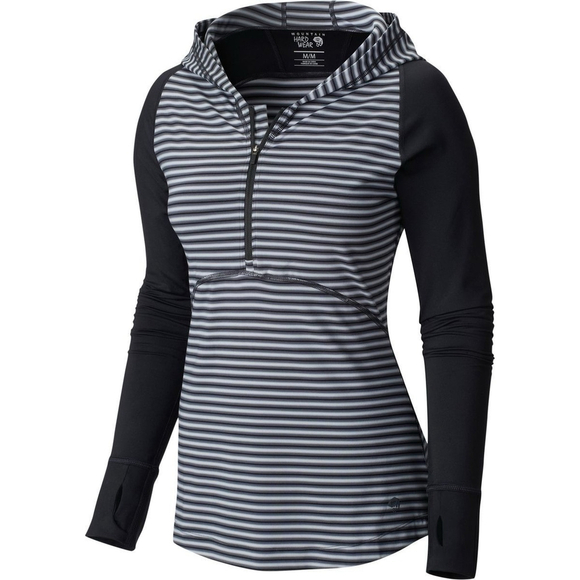 Mountain Hardwear Tops - Mountain Hardwear Butterlicious Hooded Shirt SMALL Black Gray Long Sleeve